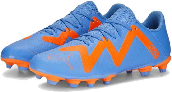 PUMA Future Play Gras Kunstgras Voetbalschoenen (MG) Blauw Oranje Wit