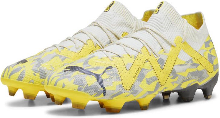 PUMA Future Ultimate Gras Kunstgras Voetbalschoenen (MG) Wit Geel Zwart