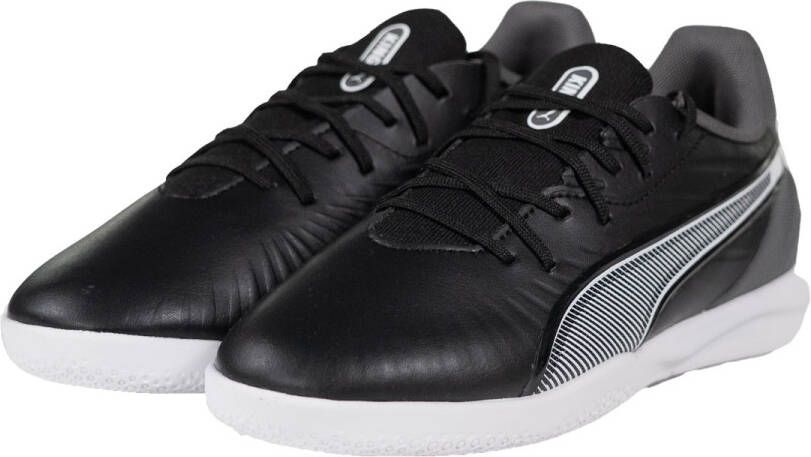 PUMA King Match Zaalvoetbalschoenen (IN) Kids Zwart Wit Grijs