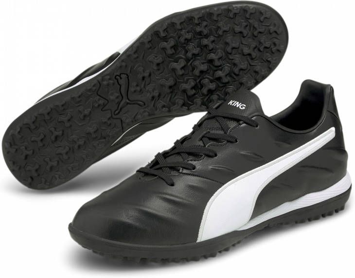 PUMA King Pro 21 Turf Voetbalschoenen (TT) Zwart Wit