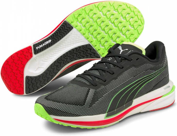 PUMA Velocity Nitro Hardloopschoenen Zwart Wit Groen