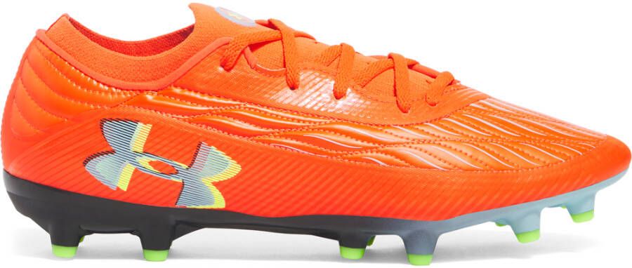 Under Armour Magnetico Pro 4.0 Gras Voetbalschoenen (FG) Oranje Grijs Neongeel