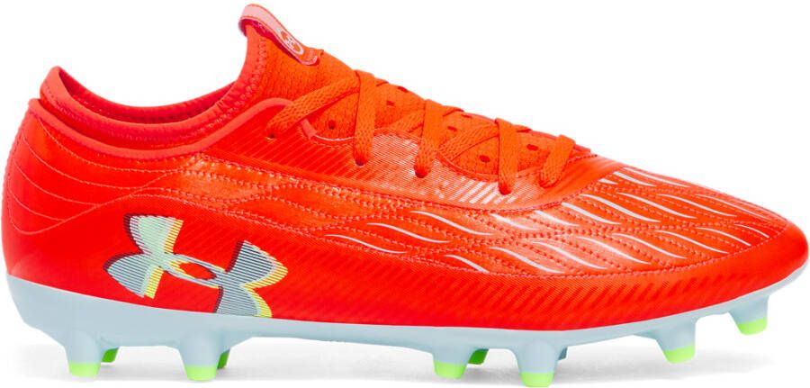 Under Armour Magnetico Select 4.0 Gras Voetbalschoenen (FG) Oranje Grijs Neongeel