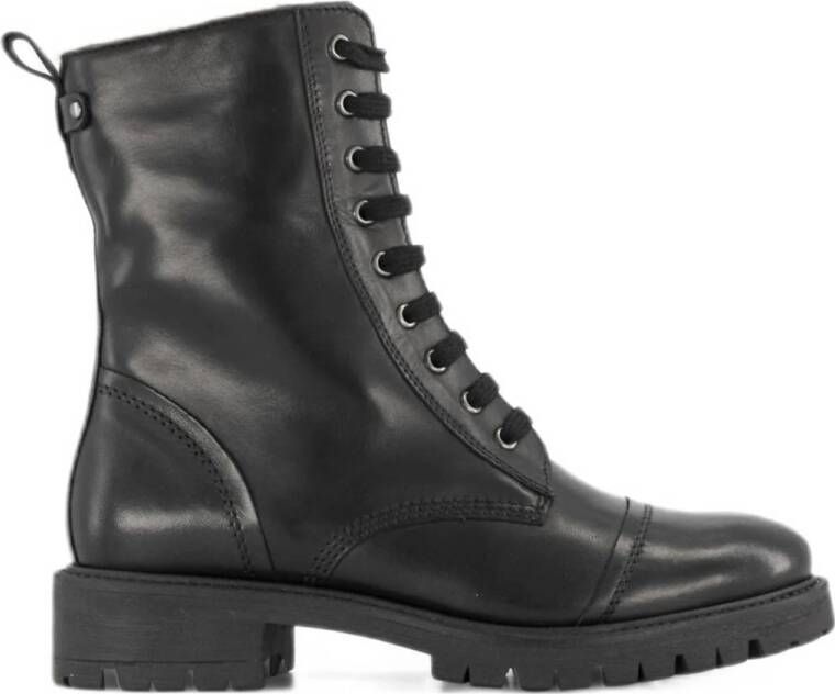 5th Avenue gevoerde leren veterboots zwart