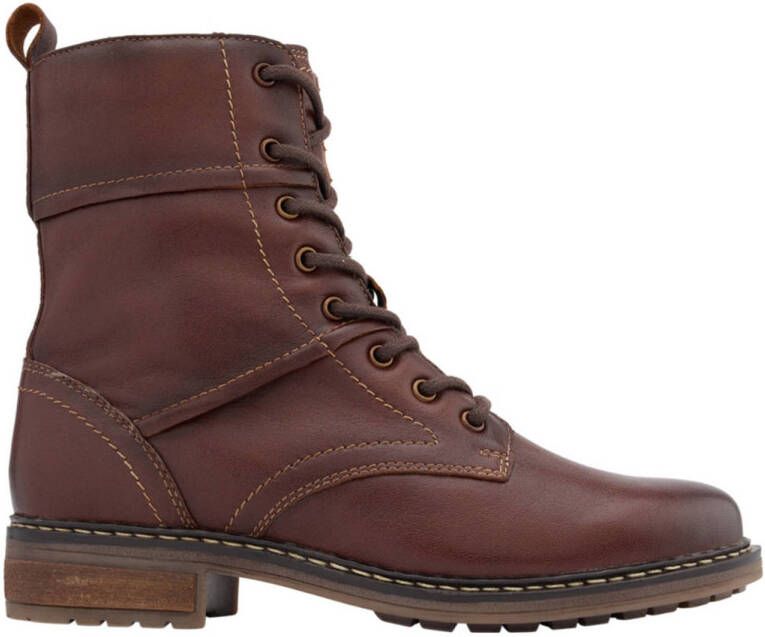 5th Avenue leren veterboots bruin