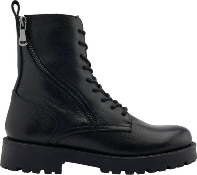 5th Avenue leren veterboots zwart