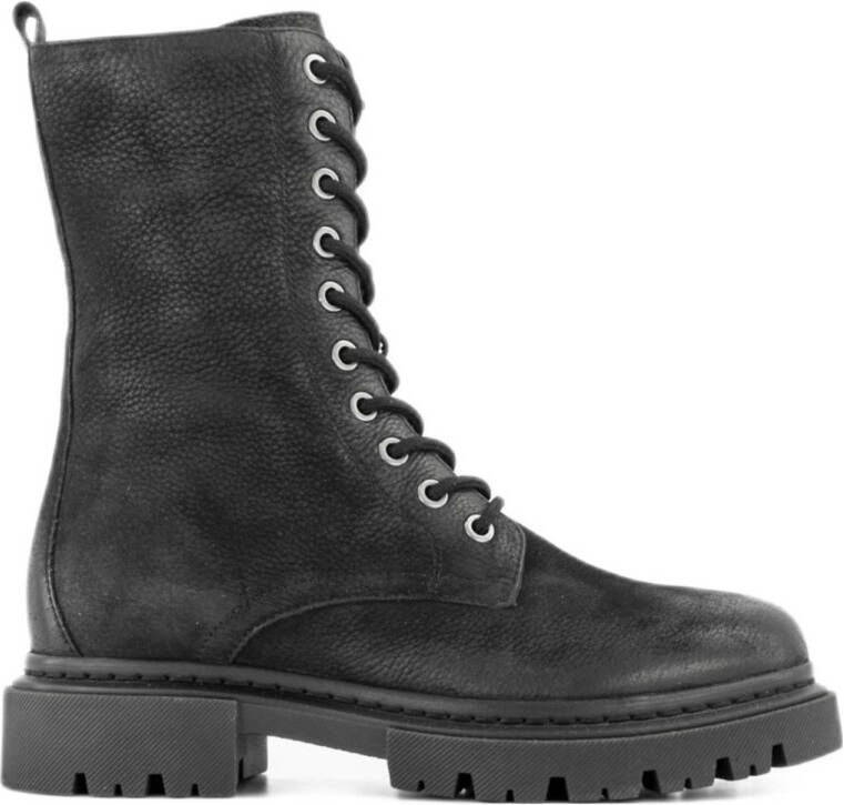 5th Avenue leren veterboots zwart