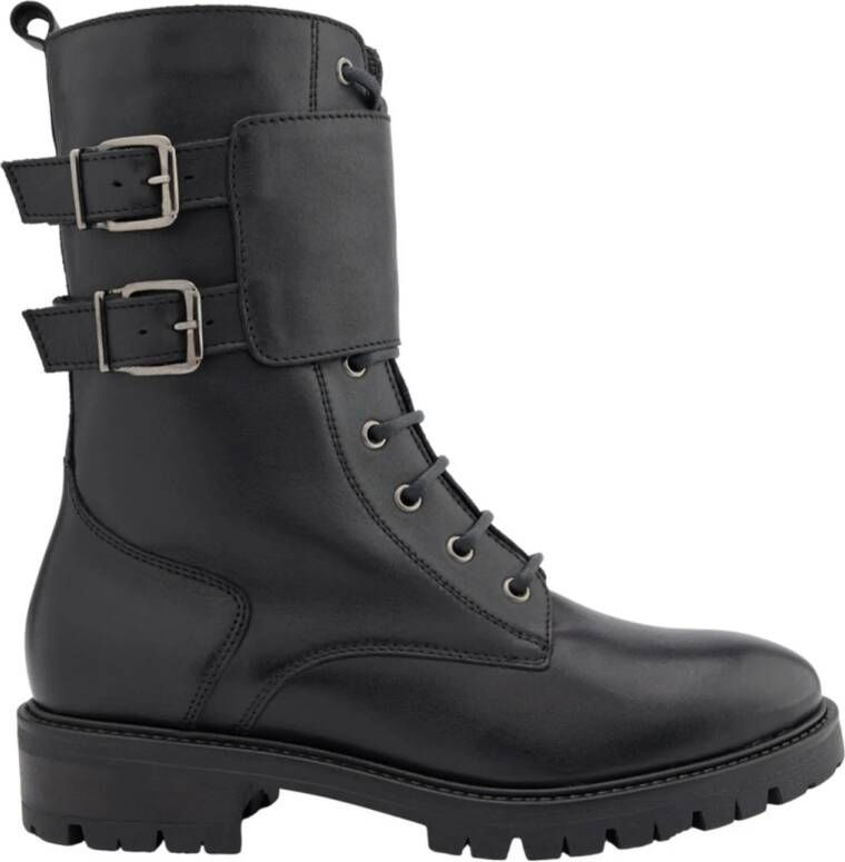 5th Avenue leren veterboots zwart