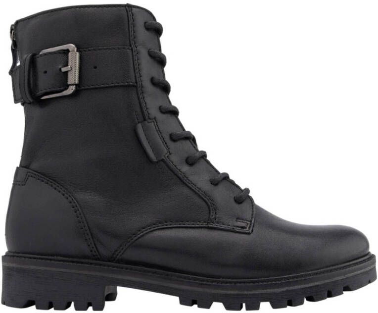 5th Avenue leren veterboots zwart