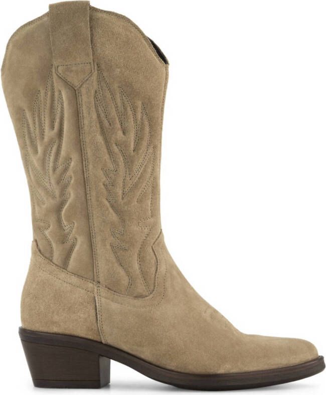 5th Avenue suède cowboylaarzen beige