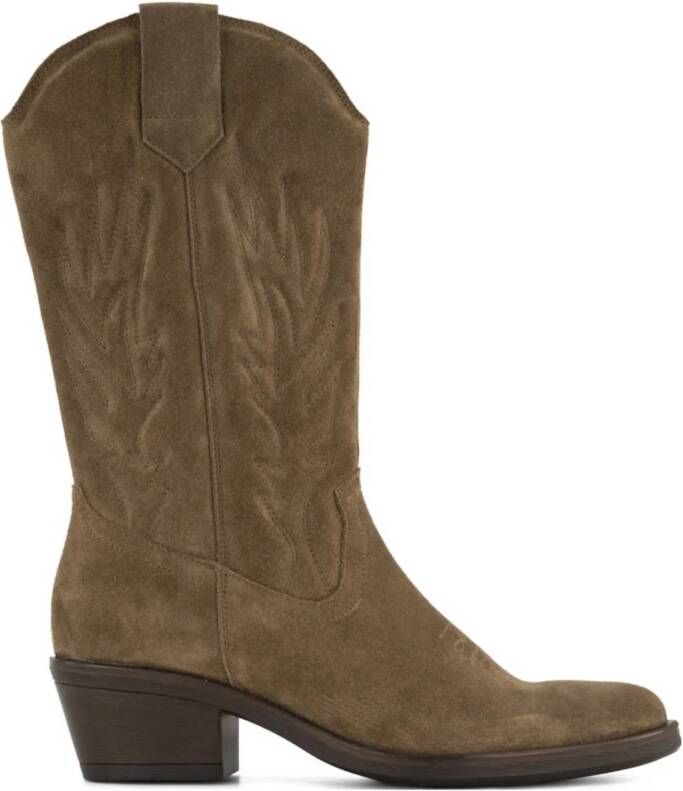 5th Avenue suède cowboylaarzen taupe