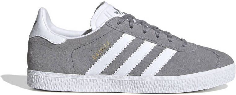 Adidas Originals Gazelle Junior Grey Three Cloud White Gold Metallic- Dames Grey Three Cloud White Gold Metallic