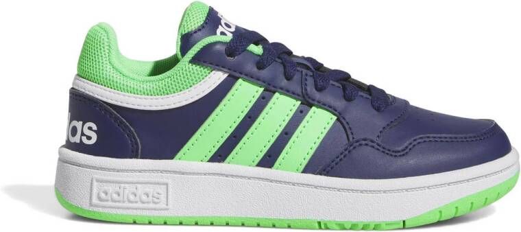 Adidas Sportswear Hoops 3.0 sneakers donkerblauw groen Jongens Meisjes Imitatieleer 36 2 3