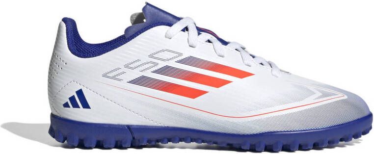 Adidas Perfor ce F50 Club Junior voetbalschoenen wit rood kobaltblauw Imitatieleer 36 2 3