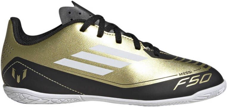 Adidas Perfor ce F50 Club Messi Jr. voetbalschoenen goudmetallic wit zwart Imitatieleer 36 2 3