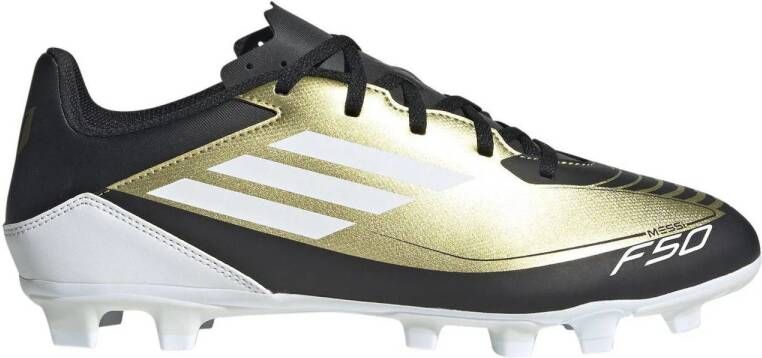 Adidas Perfor ce F50 Club Messi voetbalschoenen metallic goud wit zwart
