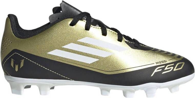 Adidas Perfor ce F50 Club Messi voetbalschoenen metallic goud wit zwart Imitatieleer 37 1 3