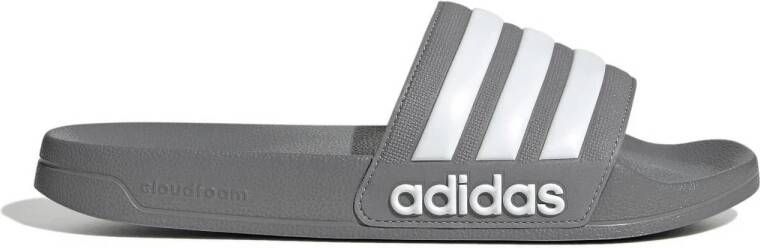 Adidas Adilette Slides Grey Three Cloud White Grey Three- Grey Three Cloud White Grey Three