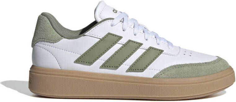 Adidas Sportswear Courtblock sneakers wit mosgroen gum Imitatieleer 35 1 2