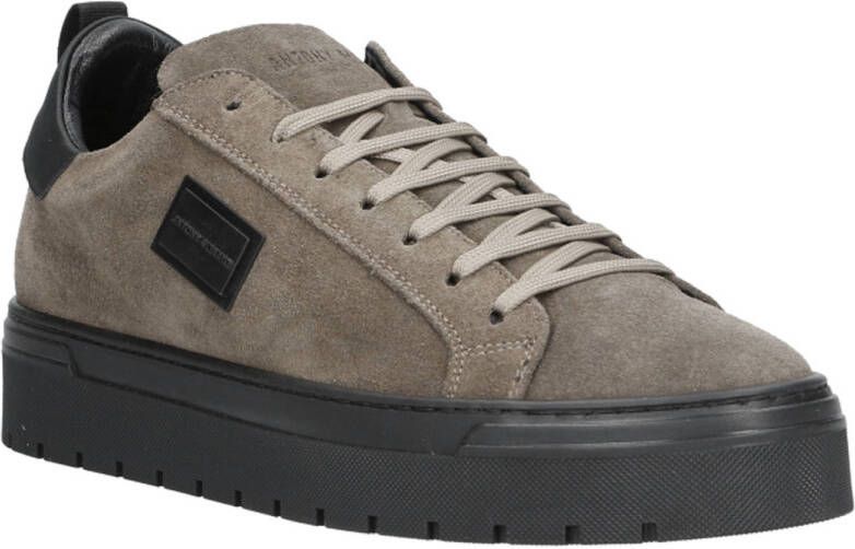 Antony Morato Leren sneakers met labelpatch model 'METAL BOLD'