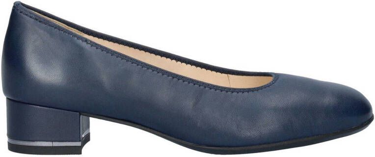 Ara Graz leren pumps met lage hak donkerblauw