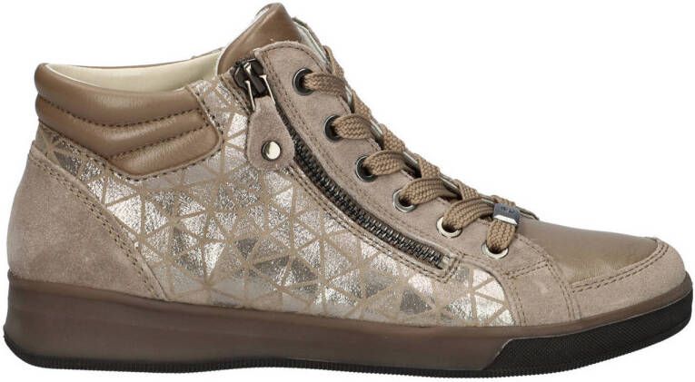 Ara Rome leren sneakers taupe