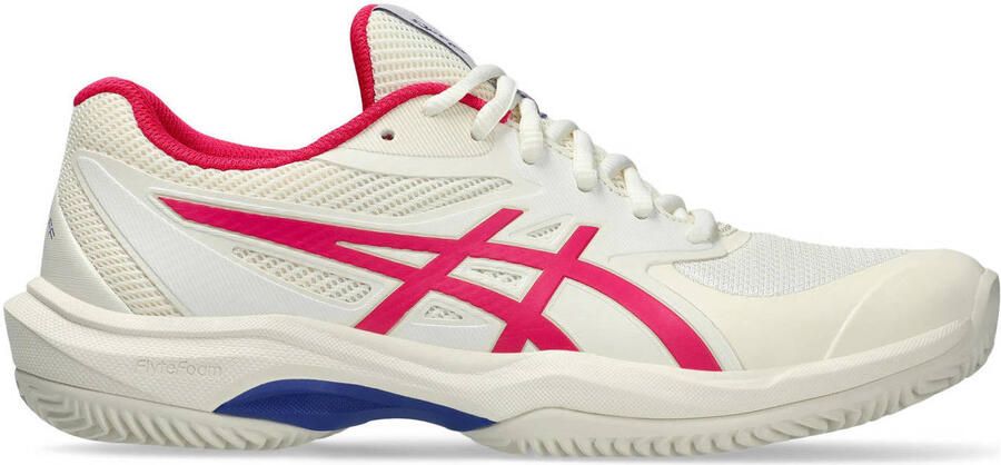 ASICS Game FF Clay OC tennisschoenen ecru fuchsia blauw