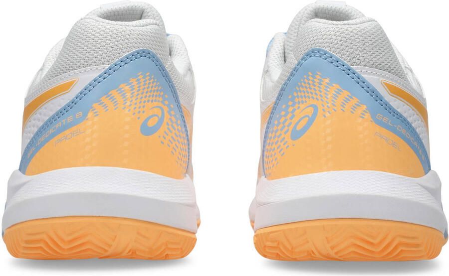ASICS Gel-Dedicate 8 padelschoenen wit oranje lichtblauw