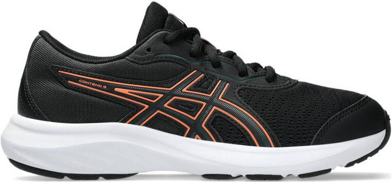 ASICS Contend 9 GS hardloopschoenen zwarr donkergroen