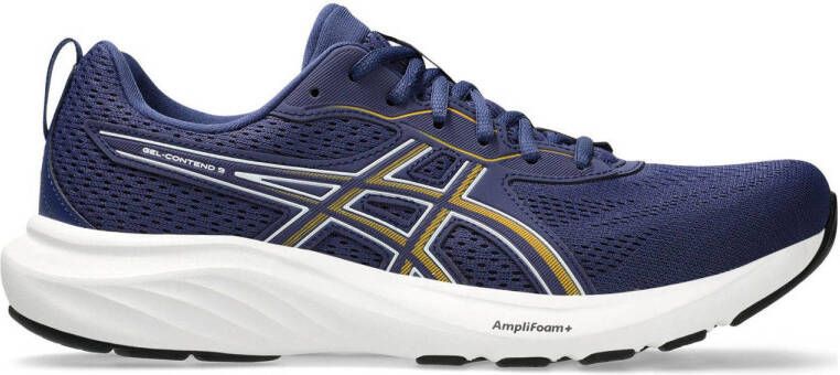 ASICS Gel-Contend 9 hardloopschoenen donkerblauw wit geel