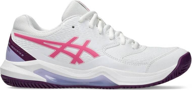 ASICS Gel-Dedicate padelschoenen wit fuchsia lichtblauw