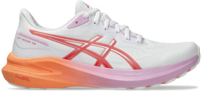 ASICS GT-1000 13 hardloopschoenen wit koraalrood roze