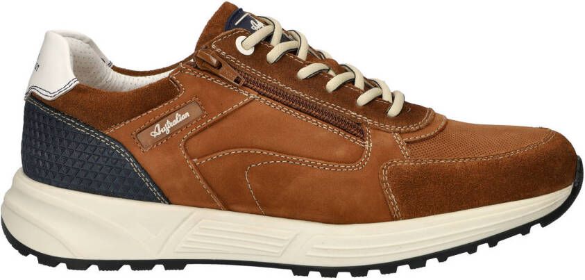 Australian Discover leren sneakers cognac