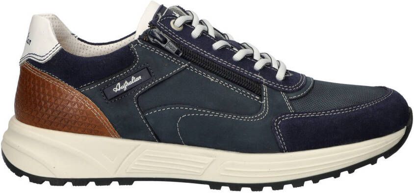 Australian Discover leren sneakers donkerblauw