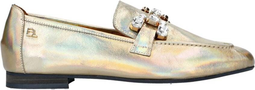 Babouche Alina-17 leren loafers goud