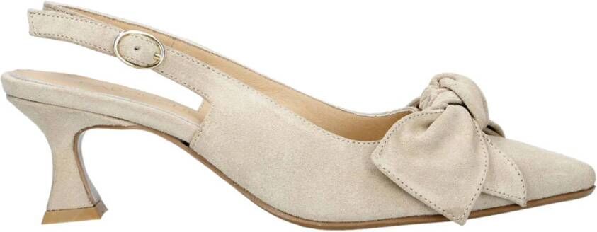 Babouche Dua-2 suède slingback pumps beige