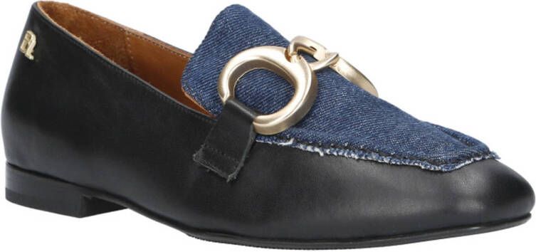 Babouche Jula 53 leren loafers zwart dark denim