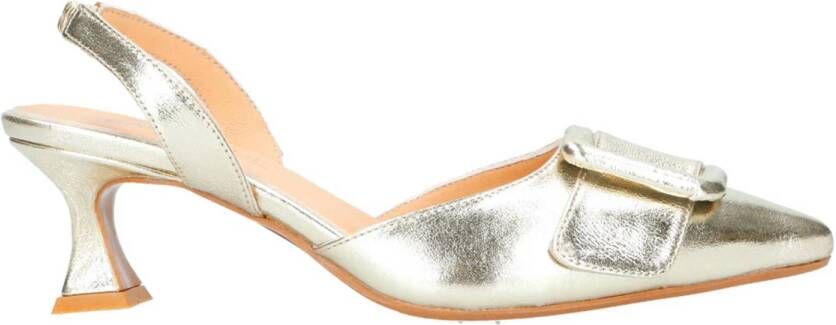 Babouche Lana-18 leren slingback pumps goud