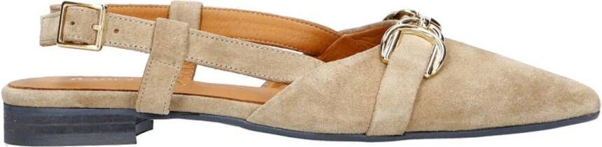 Babouche Leonore-2 suède slingback loafers beige