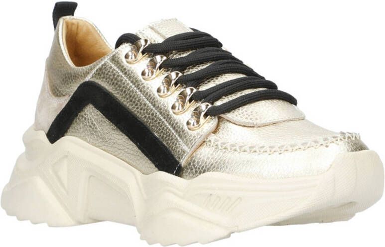 Babouche Lou 13 chunky leren sneakers goud