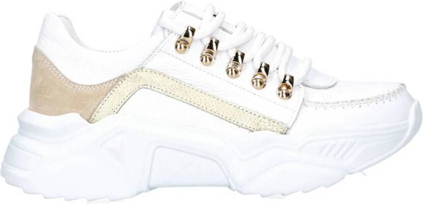 Babouche Lou 96 leren sneakers wit goud