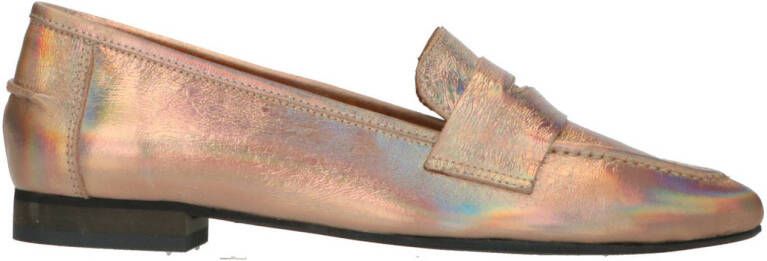 Babouche Louise 17 leren loafers nude metallic