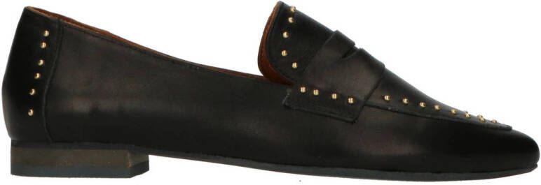 Babouche Perry 2 leren loafers met studs zwart