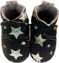 Babysteps Doodle Stars leren babyslofjes met sterrenprint zwart Leer 18 19 - Thumbnail 1