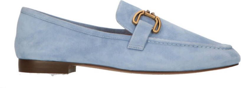 Bibi Lou suède loafers met gesp lichtblauw