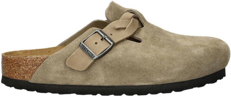 Birkenstock Boston Braided suède clogs taupe