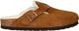 Birkenstock Boston Shearling gevoerde suède clogs cognac - Thumbnail 1