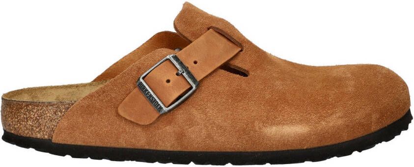 Birkenstock Boston suède clogs cognac