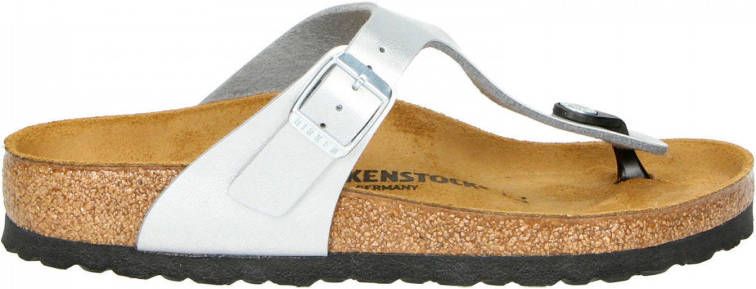 Birkenstock Gizeh teenslippers zilver