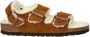 Birkenstock Milano Shearling suède sandalen cognac - Thumbnail 1